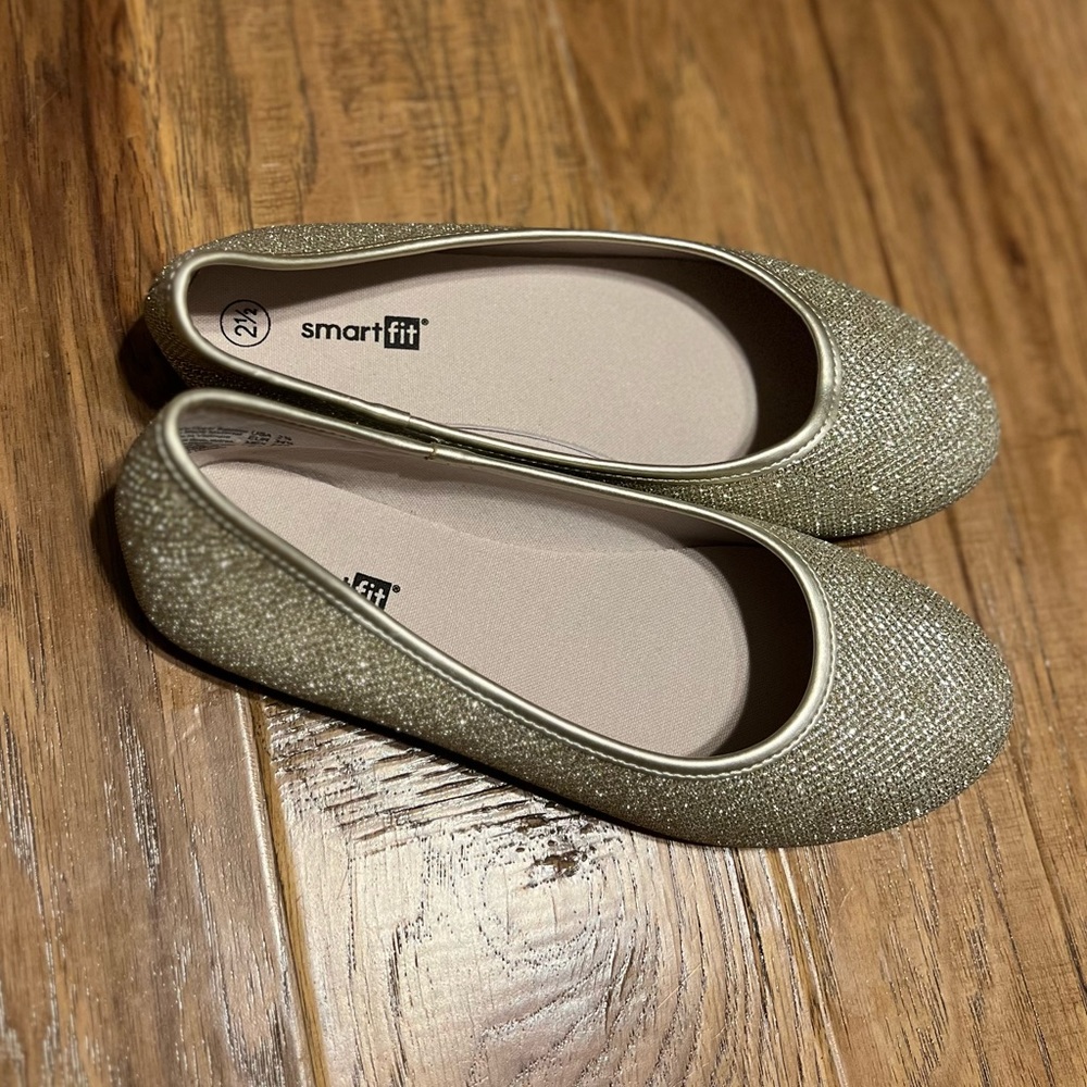 SmartFit Kids Gold Sparkle Flats